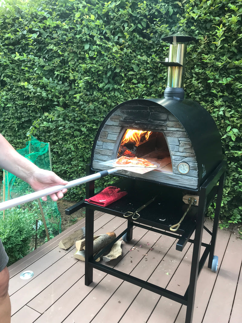 OUTDOOR MAXIMUS ARENA MOBILE WOOD FIRED PIZZA OVEN BLACK - Authentic Pizza Ovens Australia