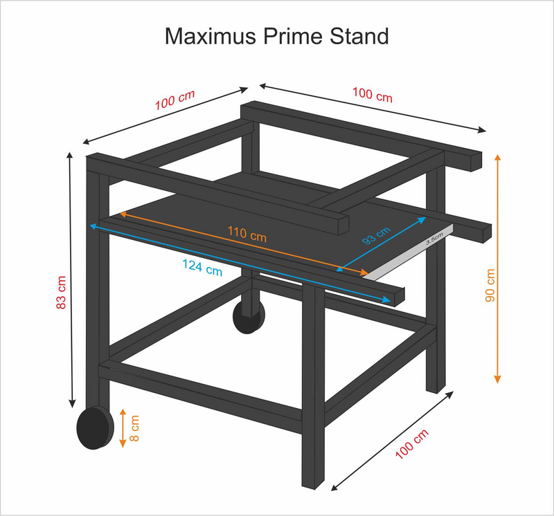 PRIME PIZZA OVEN STAND WITH WHEELS