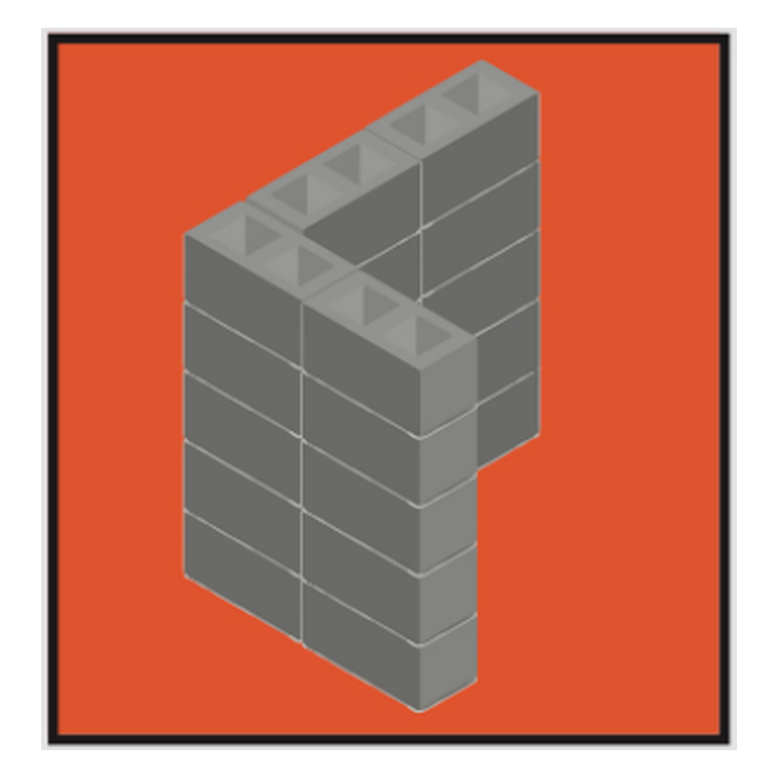 Illustration showing a supporting concrete-block platform for a pizza oven
